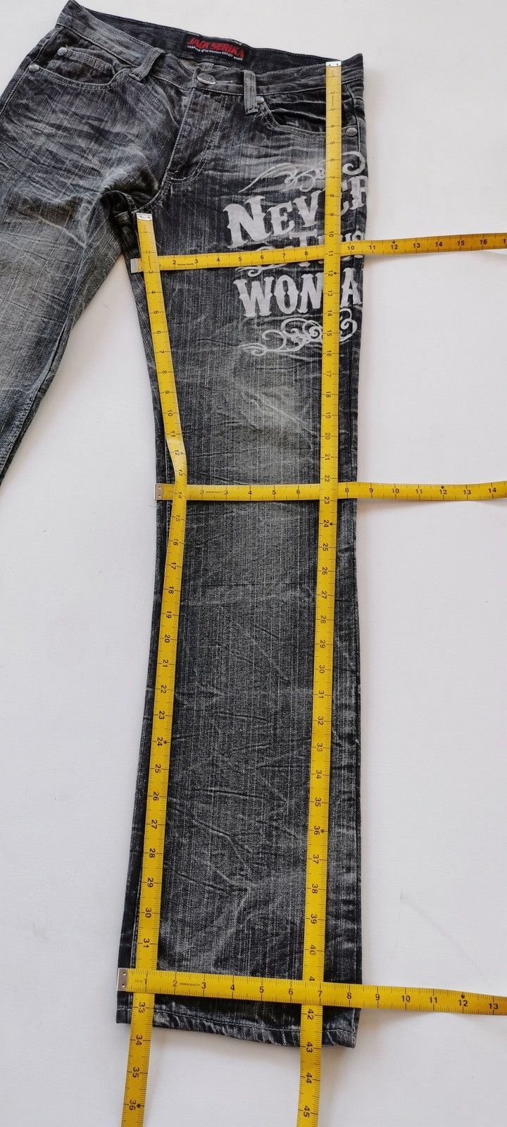 Japanese Brand Never Trust Woman Jack Serika Black Denim Jeans Size US 31 - 10 Thumbnail