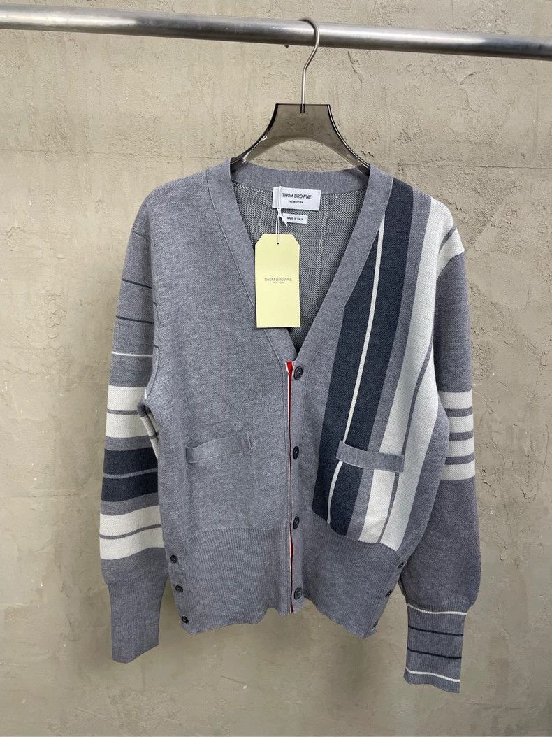 Thom Browne Thom browne Gray four-striped wool color-blocked striped ca Size US S / EU 44-46 / 1 - 1 Thumbnail