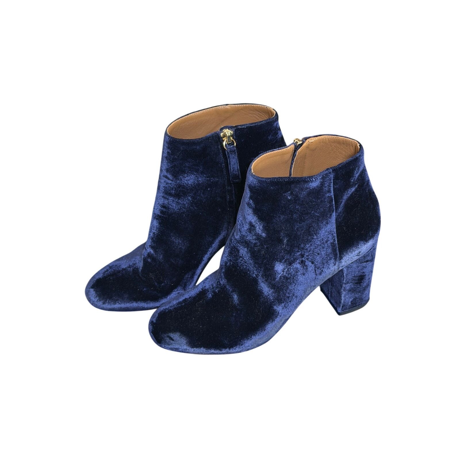 Other Aquazzura Firenze *Like New* Navy Velvet Boots Size US 7 / IT 37 - 1 Thumbnail