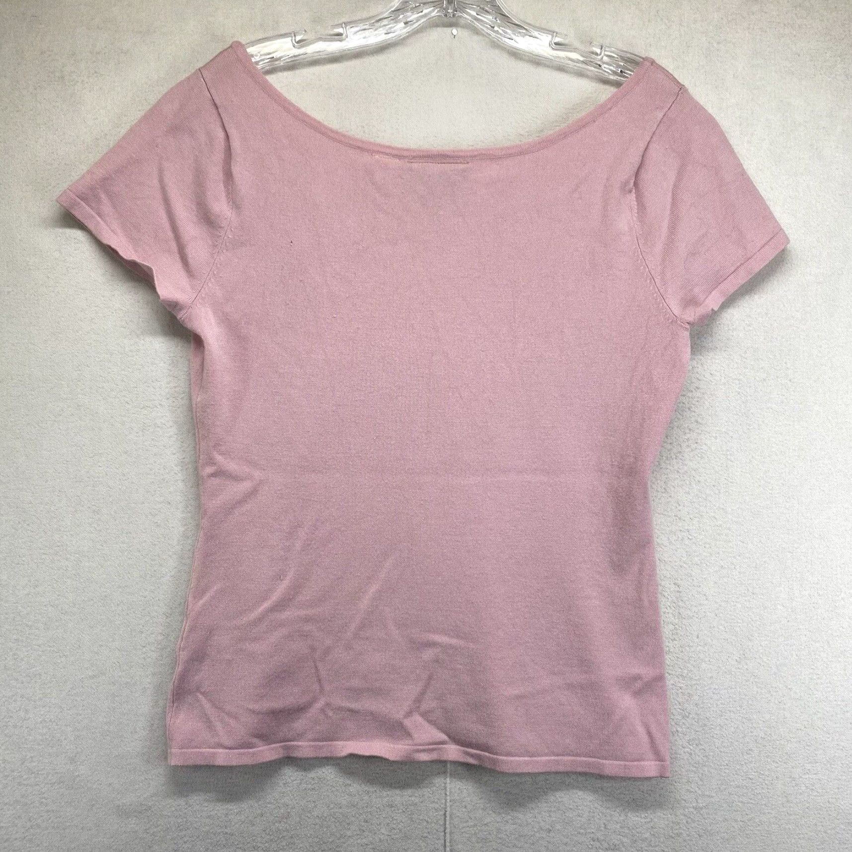 Vintage VINTAGE Heirloom Collectibles Pink Knit Beaded T-Shirt Women's Large Cap Sleeve Fashion Casual Party Size L / US 10 / IT 46 - 3 Thumbnail
