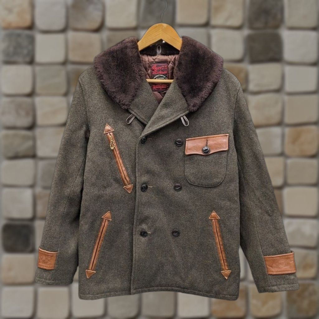 Buzz Rickson's Buzz Rickson's Flying Wool Coat Jacket Men 36 BR12270 Coat Wool Olive Green Khaki 90% Wool 10% Nylon Japan Vintage BR12270 Mens Size US XXS / EU 40 - 1 Thumbnail