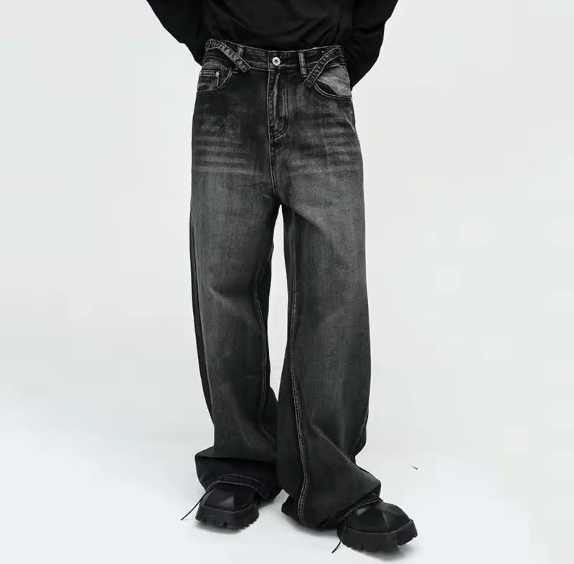 Other Dark gray retro washed denim Size US 30 / EU 46 - 2 Thumbnail