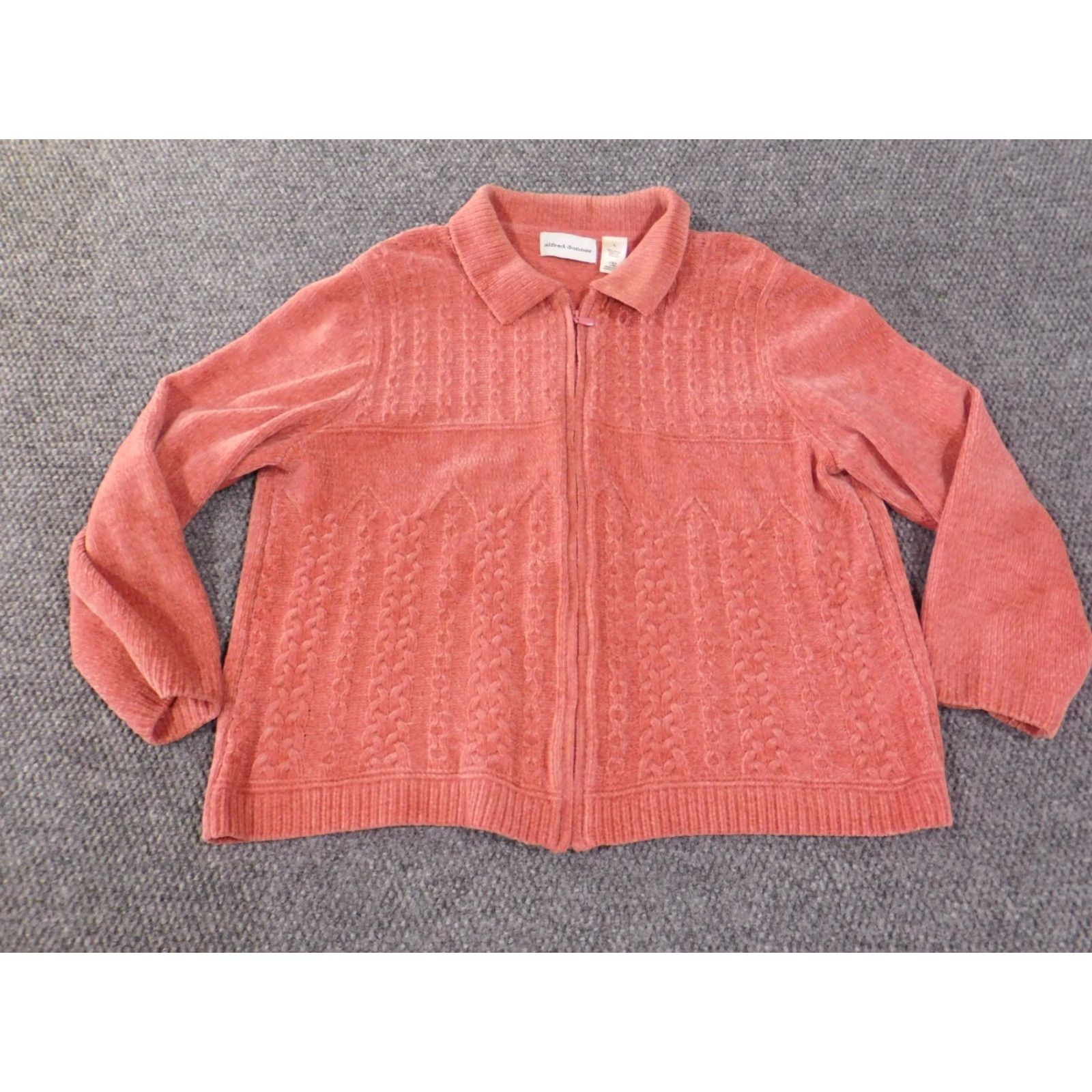 Vintage Alfred Dunner Pink Geometric Knit Sweater L Womens Regular Pullover Raglan Long Sleeve Chunky-Knit Acrylic Stretch Knit Geometric Design Vintage No Size L / US 10 / IT 46 - 4 Thumbnail