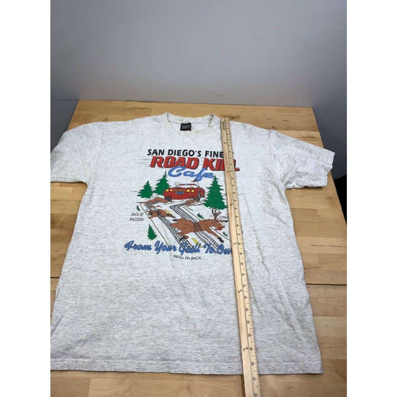 Vintage VINTAGE San Diego's Road Kill Csfe Shirt Mens L Gray 90s Funny Shirt Mens L Gray 90s Funny Size US L / EU 52-54 / 3 - 5 Thumbnail