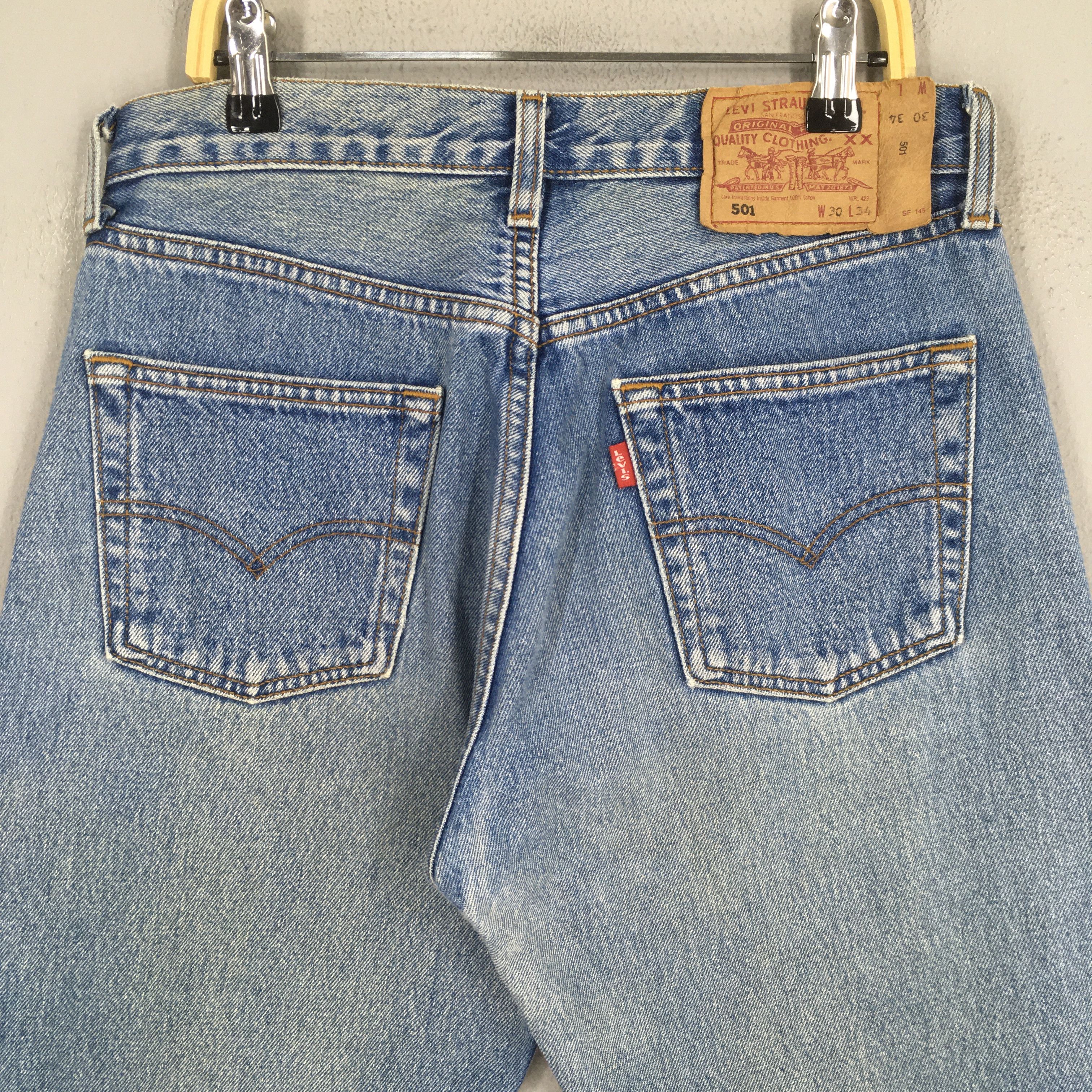 Levi's Size 28x32.5 Vintage 90s Levi's 501 Straight Cut Jeans S1906 Size 28" / US 6 / IT 42 - 8 Thumbnail