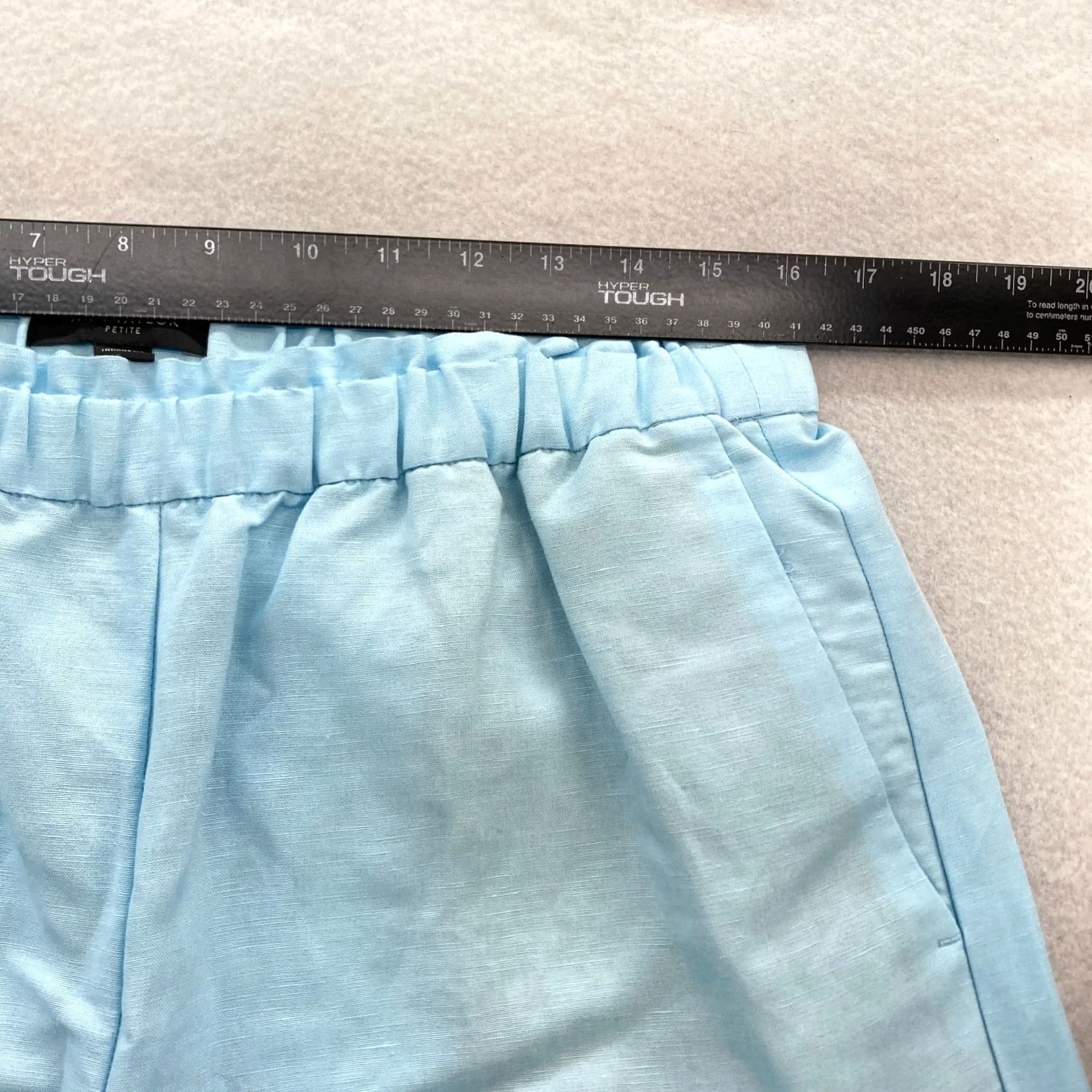 Ann Taylor Ann Taylor Pull On Wide Leg Crop Pants Women's Large Petite Blue Linen Beachy Size 24" / US 00 / IT 34 - 7 Thumbnail