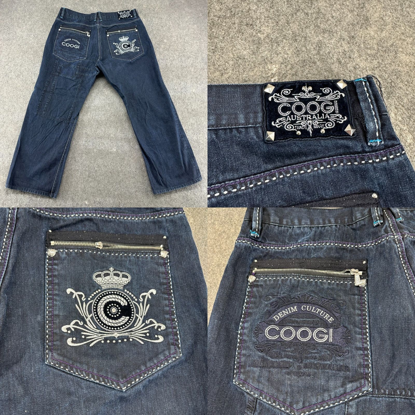 Coogi VINTAGE COOGI Jeans Mens 42x31 Blue Regular Fit Dark Wash Cotton Baggy Loose Skater Y2K Size US 42 / EU 58 - 8 Thumbnail
