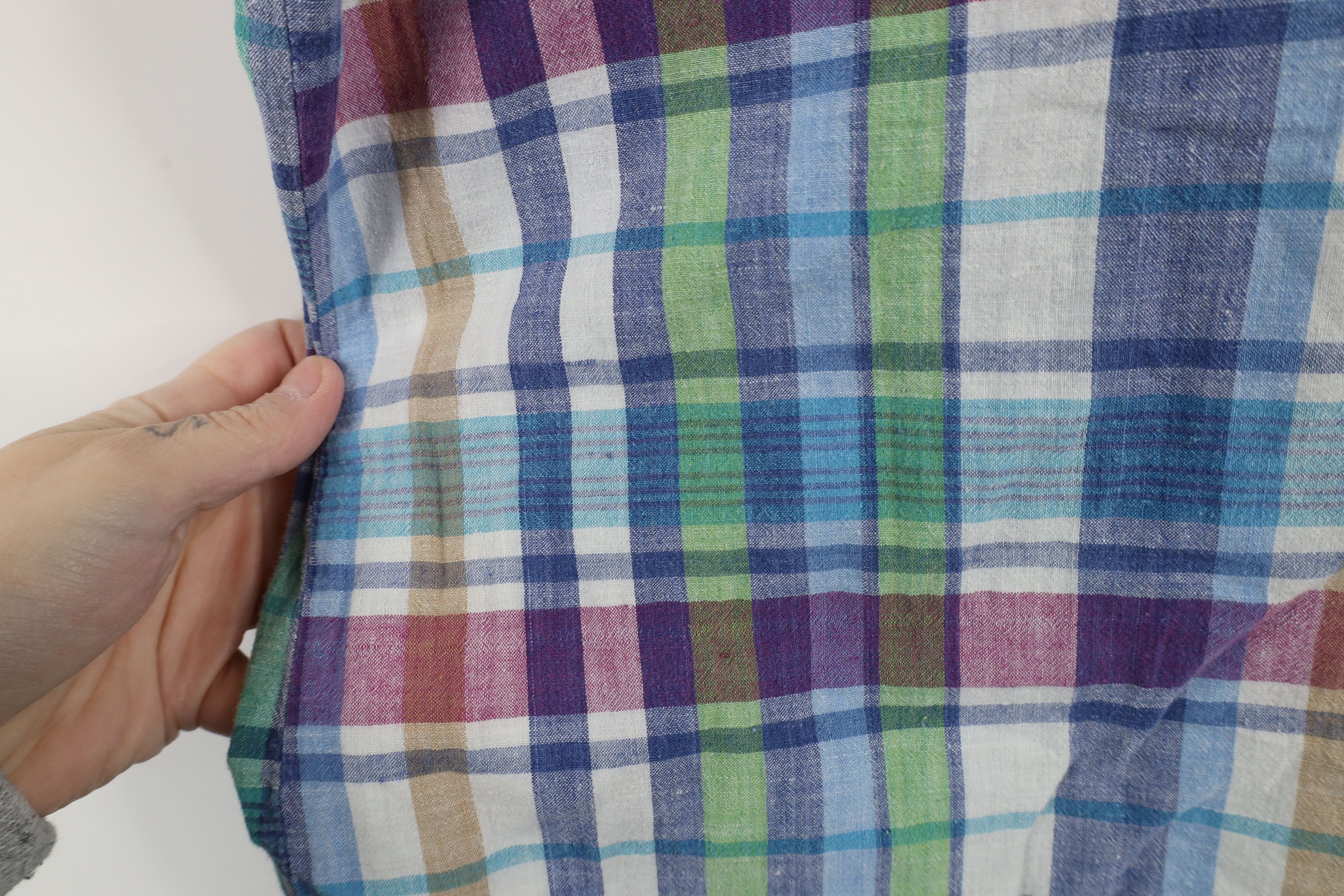 Vintage Vintage 90s Streetwear Needle Madras Plaid Button Down Shirt Size US XXL / EU 58 / 5 - 9 Thumbnail