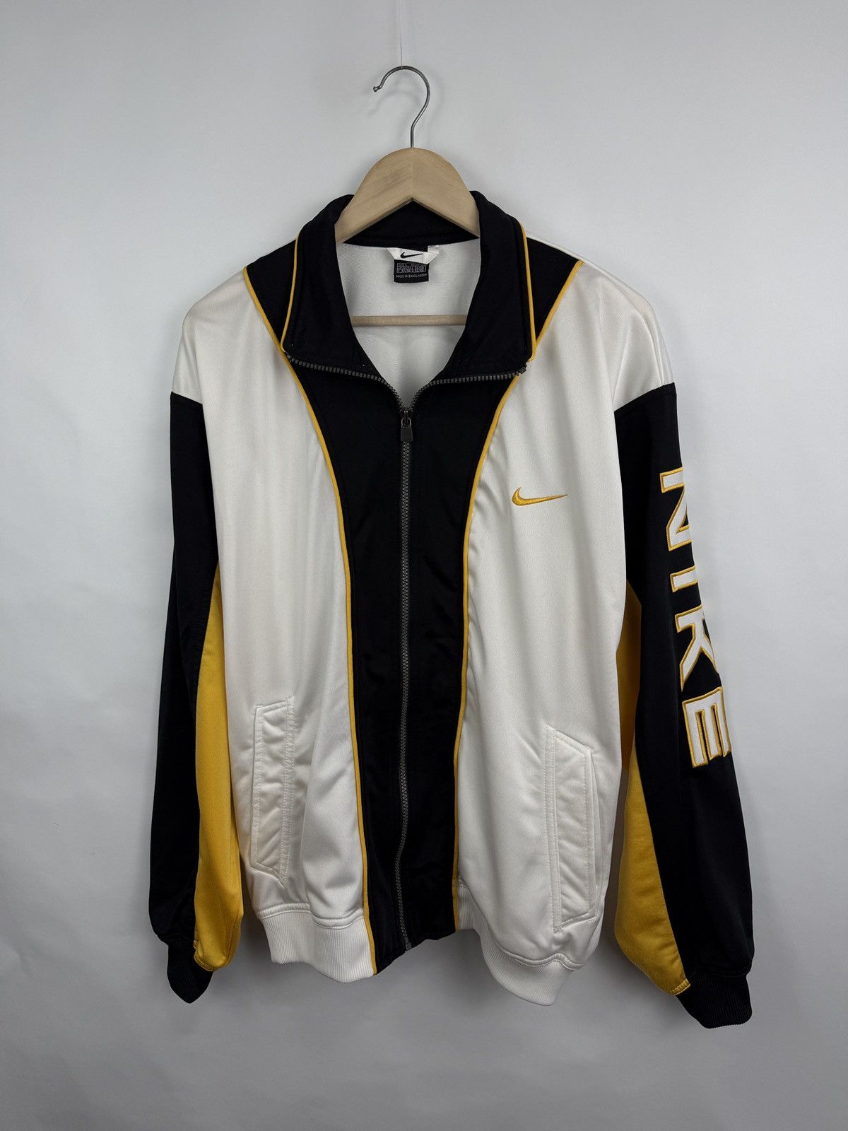 Nike 🇺🇸 Vintage 90s Nike Gold Logo Tracksuit Jacket Pants Rare Y2K Size US L / EU 52-54 / 3 - 2 Thumbnail