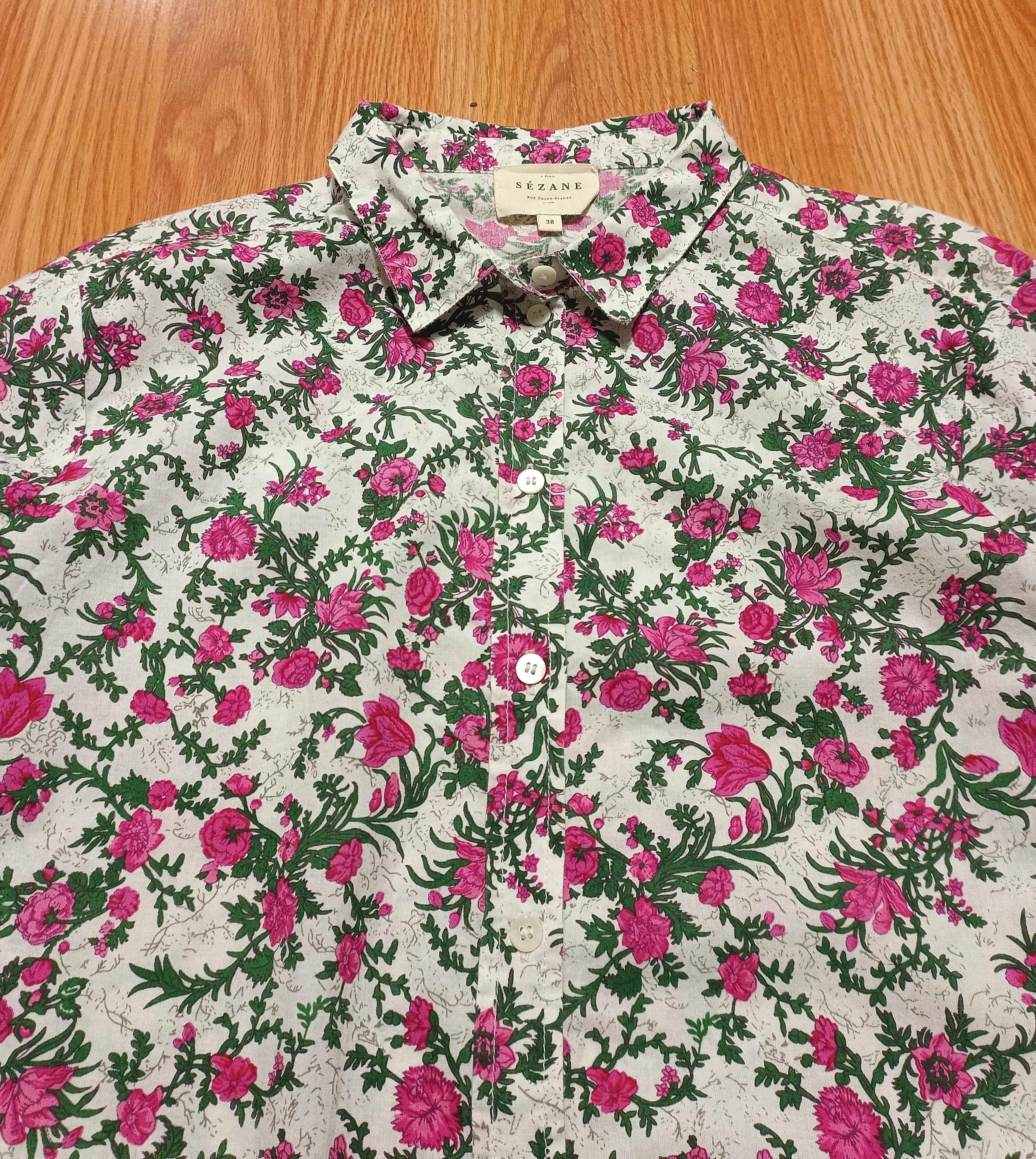 Sezane Sezane Pierro Cotton Shirt Blouse Liberty Rose Print EU 38 Size S / US 4 / IT 40 - 11 Thumbnail