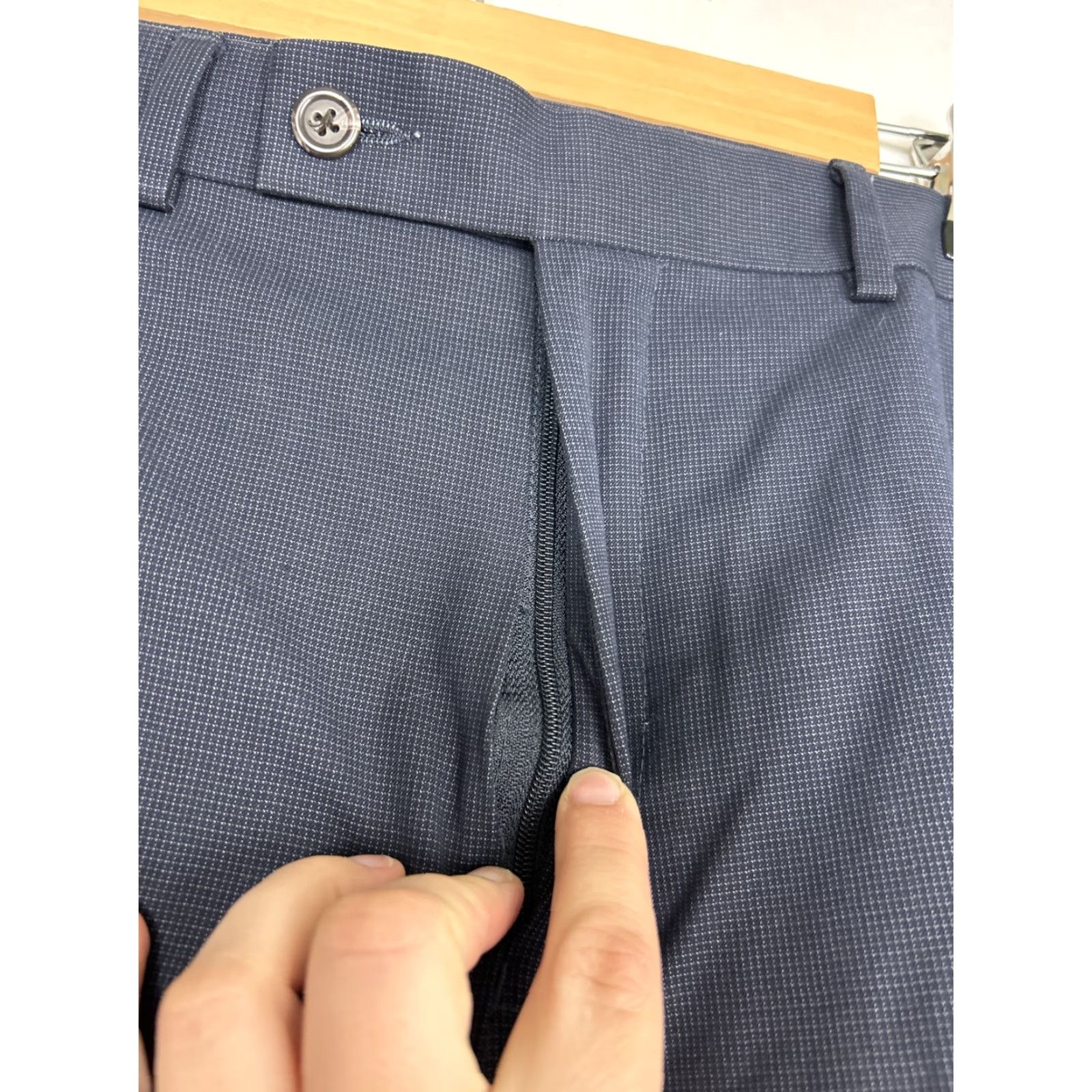 Ralph Lauren Lauren Ralph Lauren Dress Pants Geometric Polyester Rayon Mens 36x30 Blue Black 36 Regular Inseam 30 Dress Pants Mens Blue Geometric Pattern Size US 36 / EU 52 - 6 Thumbnail