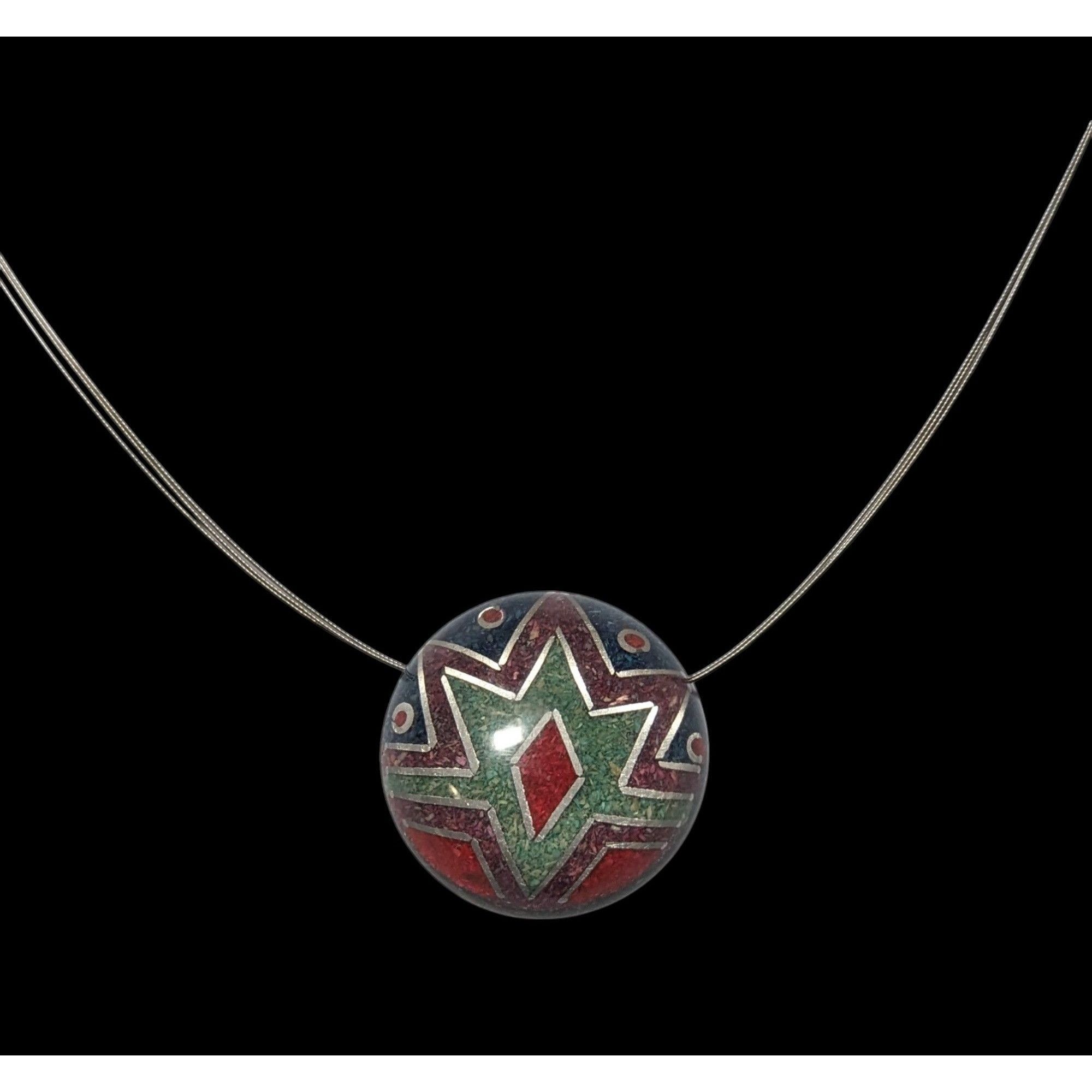 Other Vintage Crushed Stone Southwestern Sunburst Pendant Necklace Size ONE SIZE - 1 Thumbnail