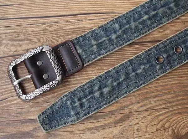 Japanese Brand Koizumi x Aoba Vintage Casual 47 Inch Wide Denim Belt Size ONE SIZE - 3 Thumbnail
