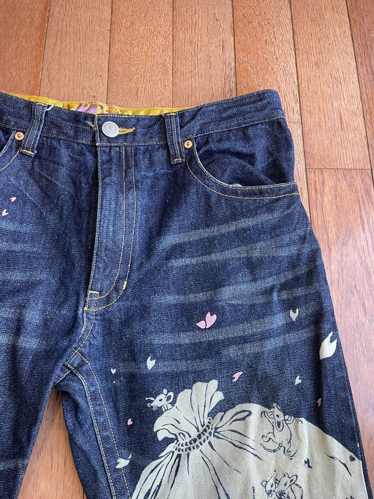 Japanese Brand Vintage Buden Shoten Japan Printed Graphic Jeans Rare 36x32 Size US 36 / EU 52 - 7 Thumbnail