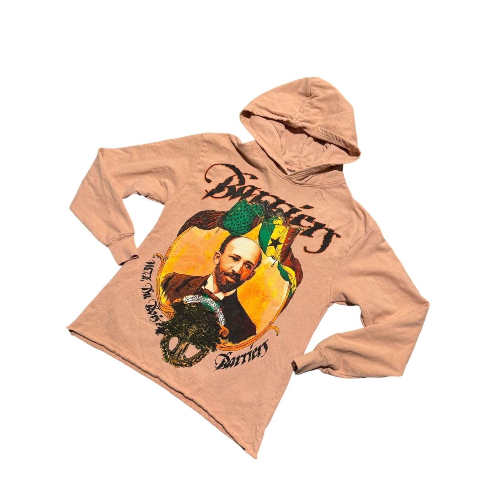 Vintage Barriers Worldwide W.E.B. Du Bois Hoodie Peach Tan Longsleeve Cropped Size M HTF Size US M / EU 48-50 / 2 - 4 Thumbnail