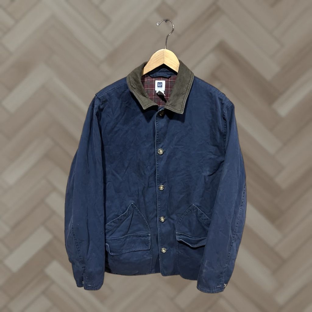 Gap VINTAGE Gap Mens Blue Button Up Collared Jacket Lined Size Medium Size US M / EU 48-50 / 2 - 1 Thumbnail