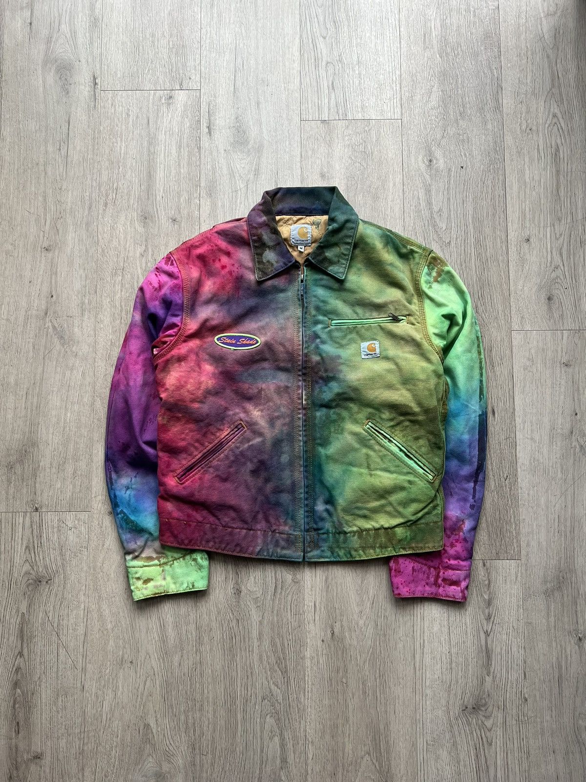 image of Stain Shade X Carhartt Tie Dye Work Jacket in Green, Men's (Size Small)