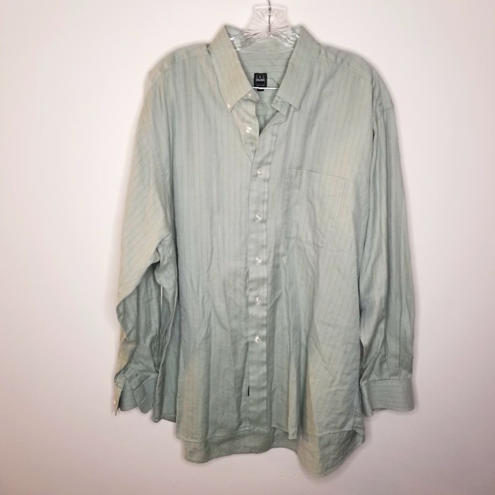Ike Behar IKE BEHAR Mens Green Long Sleeve Button-Up XL Shirt Size US XL / EU 56 / 4 - 2 Thumbnail