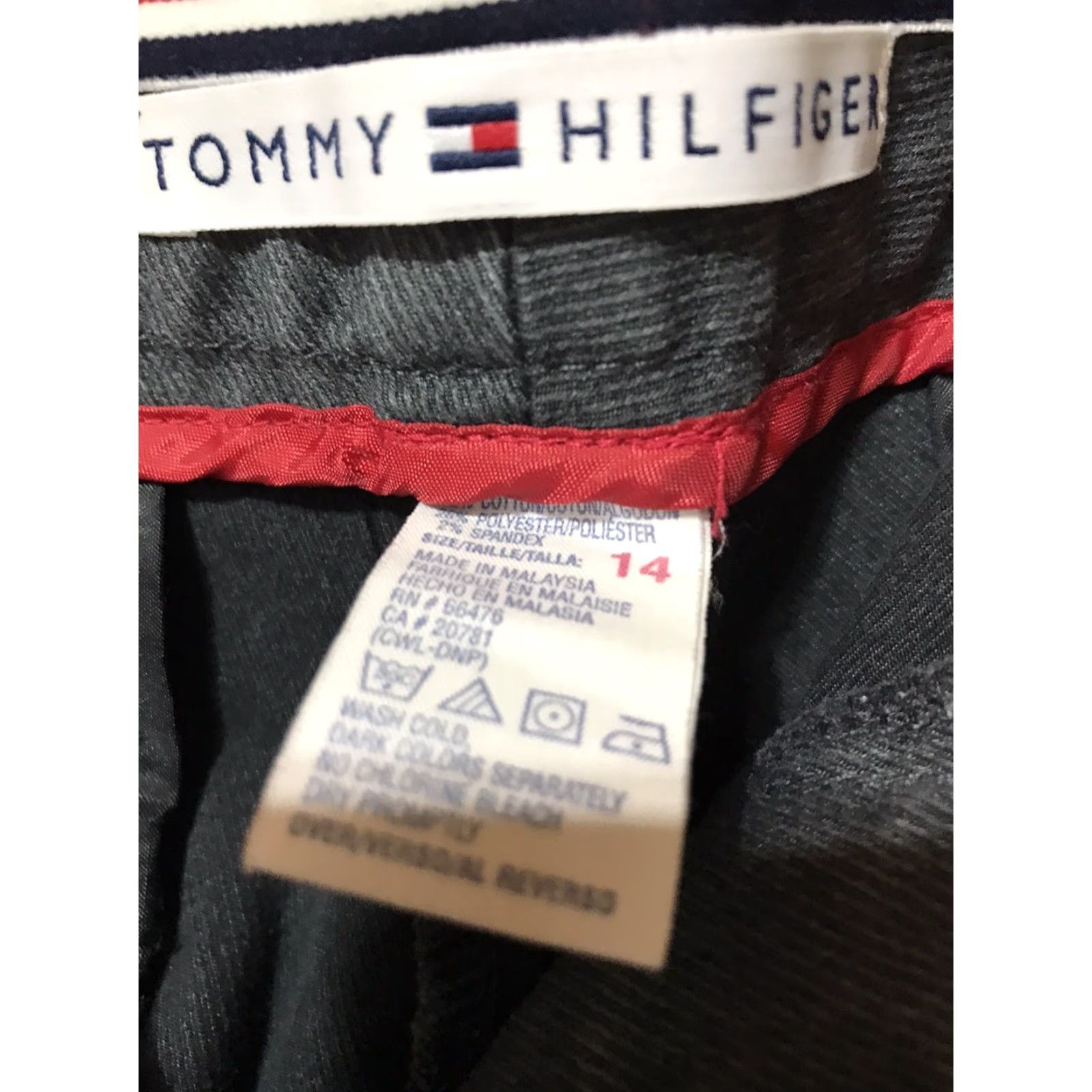 Tommy Hilfiger Tommy Hilfiger Gray Wide-Leg Pants - Women, Size 14, Casual, Regular Fit, 29" Inseam, Cotton/Poly/Spandex, Pockets, Machine Washable, EUC Size 36" / US 14 / IT 50 - 2 Thumbnail