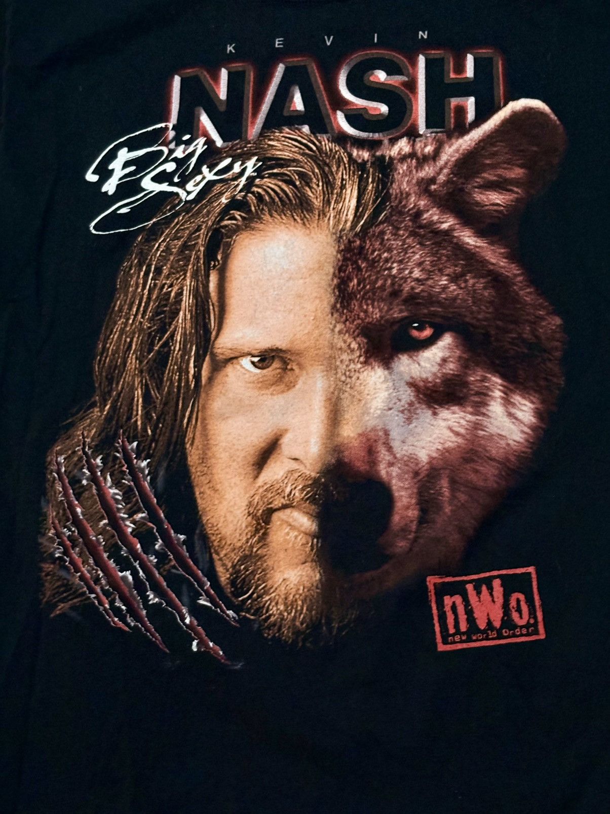 WCW/nWo Vintage NWO Kevin Nash Wrestling Black Tee Shirt Adult large Size US L / EU 52-54 / 3 - 2 Thumbnail