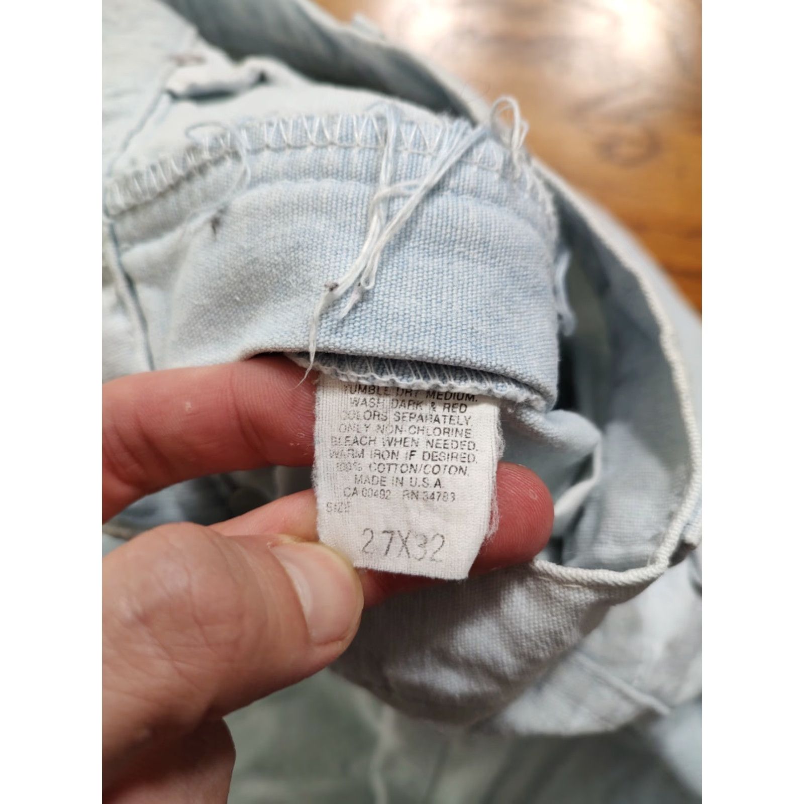 Lee VINTAGE Lee Jeans Womens 25 x 32 Inseam Light Blue Denim 5-Pocket Western 80s 90s USA Mens Women Girls Size 42" / US 20 - 5 Thumbnail