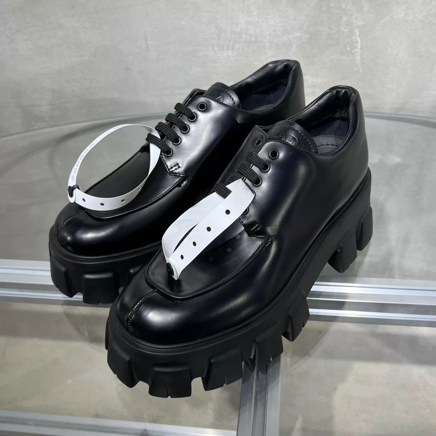 Prada Prada Platform Loafers Black 38.5 FC0281 YH Size US 8 / IT 38 - 2 Thumbnail