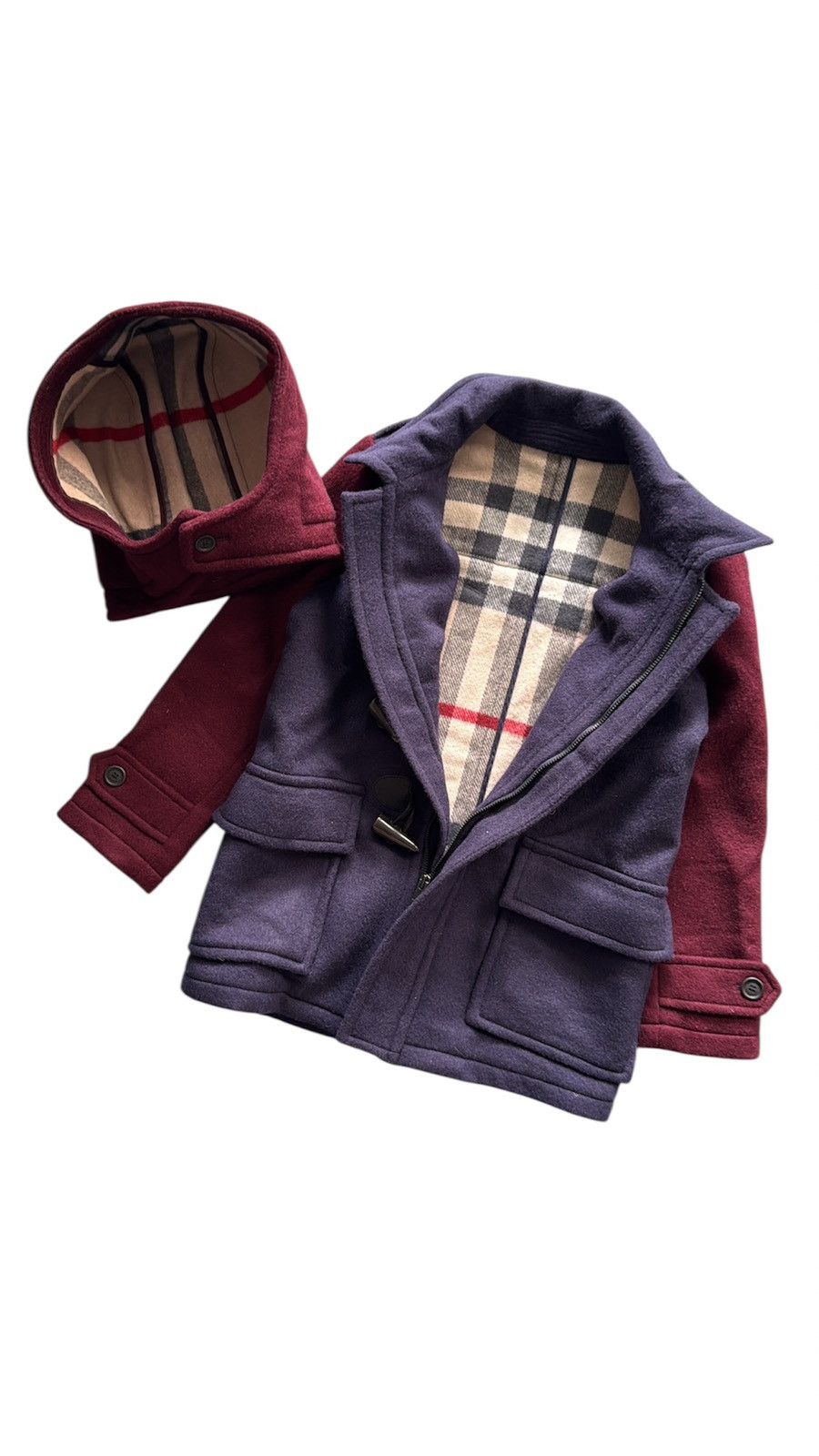 Burberry Wool Duffle Hooded Coat
