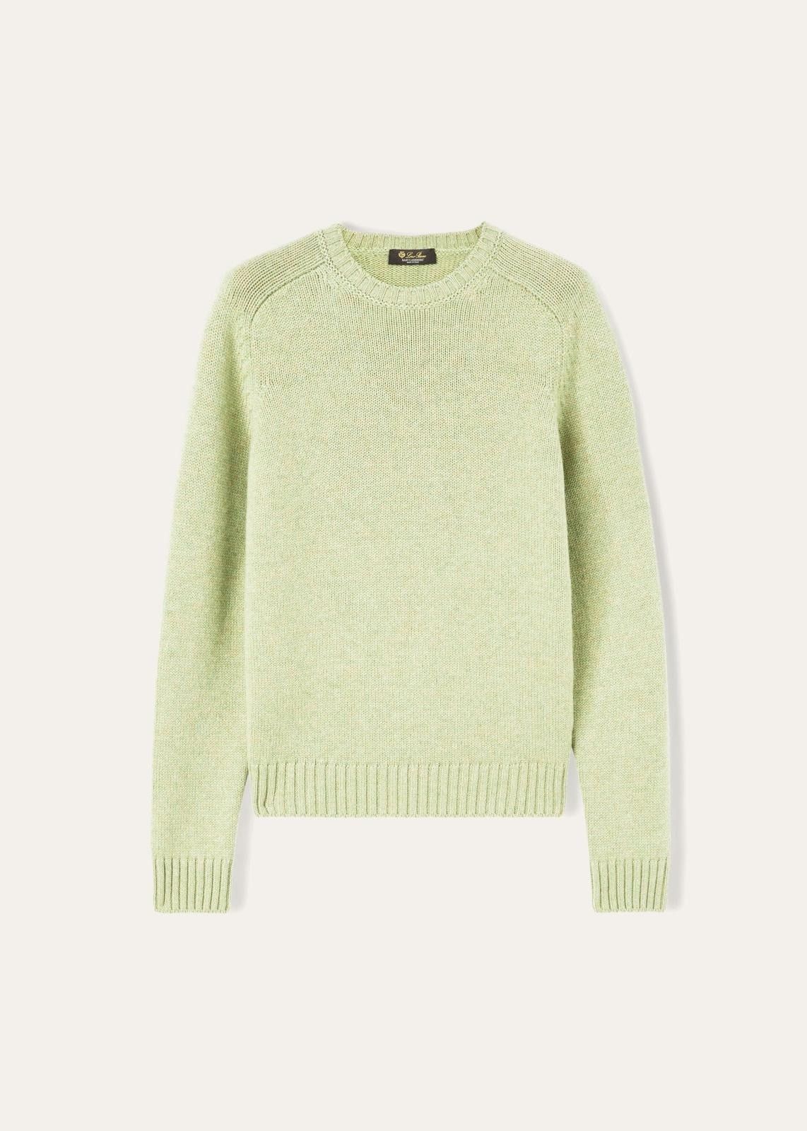 Loro Piana o1srvl11e0824 Parksville Crewneck Sweater in Light Green Size M / US 6-8 / IT 42-44 - 1 Thumbnail