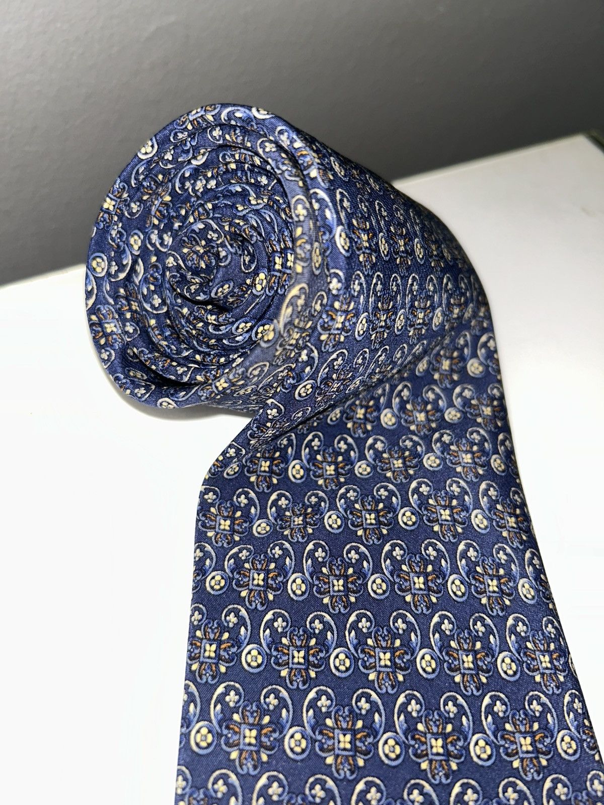 Christian Dior Monsieur Vintage Christian Dior Monsieur Blue Paisley Men's Silk Tie Size ONE SIZE - 4 Thumbnail