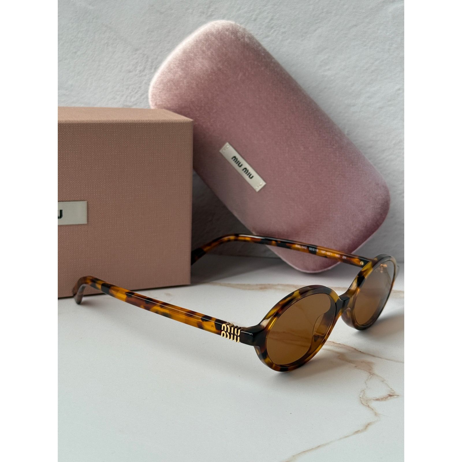 Miu Miu NEW Miu Miu MU04ZS Tortoise Havana Brown Sunglasses $518 Size ONE SIZE - 6 Thumbnail