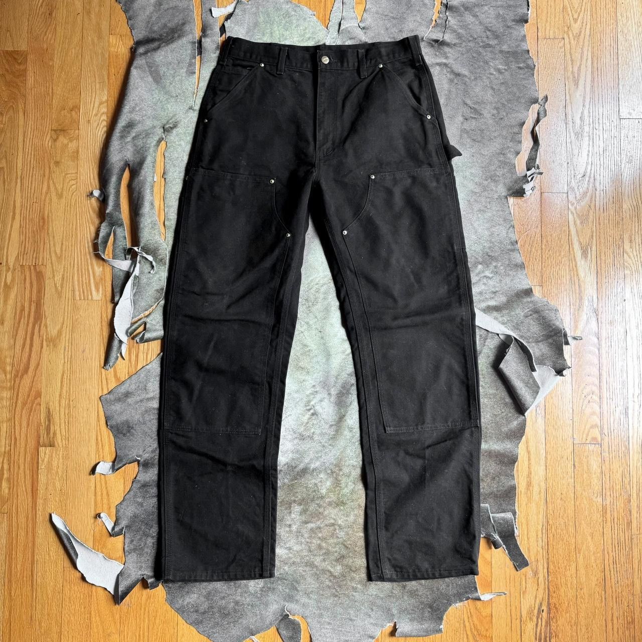 Vintage Carhartt made USA double knee black pants helmets to helmets