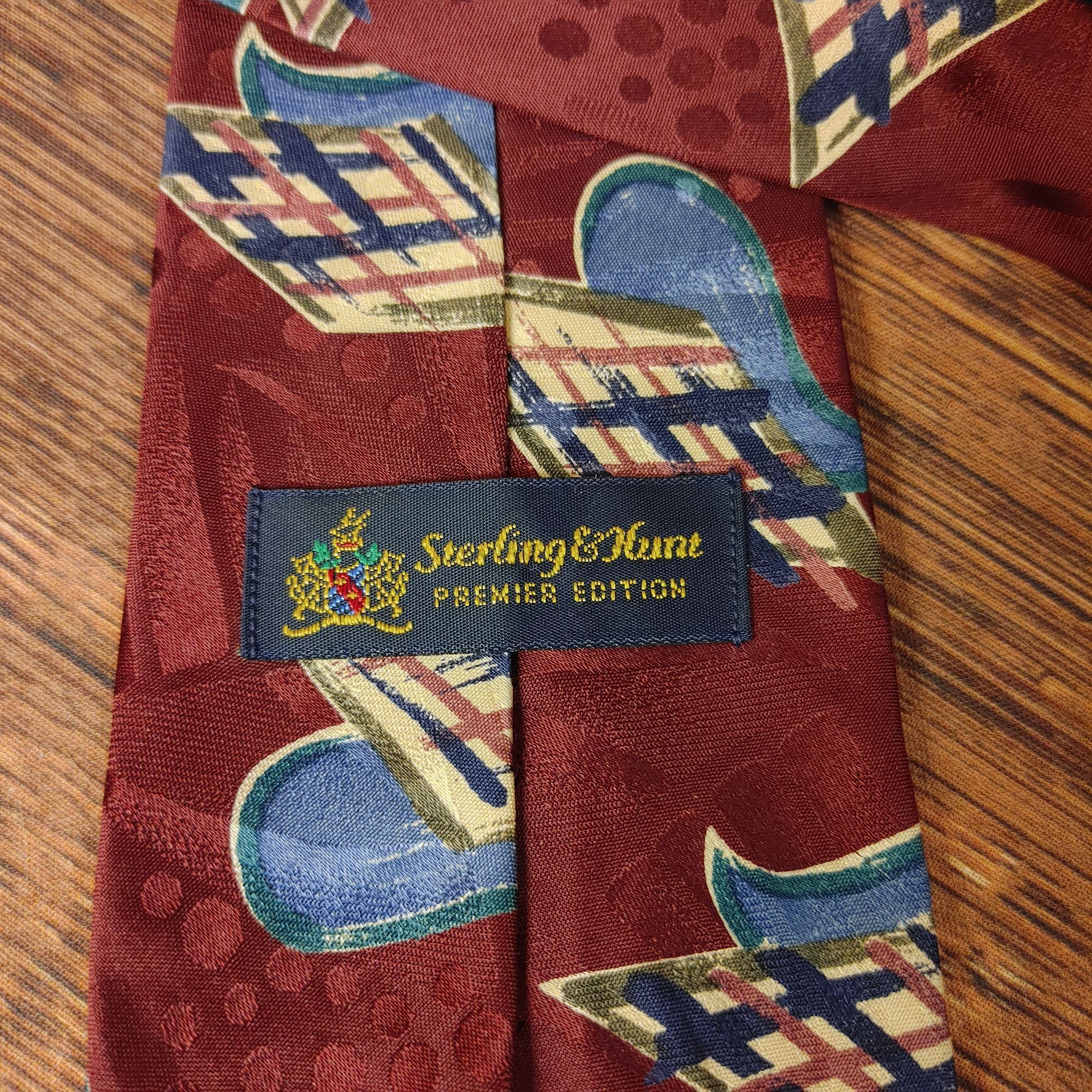 Other Sterling & Hunt Premier Edition Men's Red/Blue Silk Tie Size ONE SIZE - 2 Thumbnail