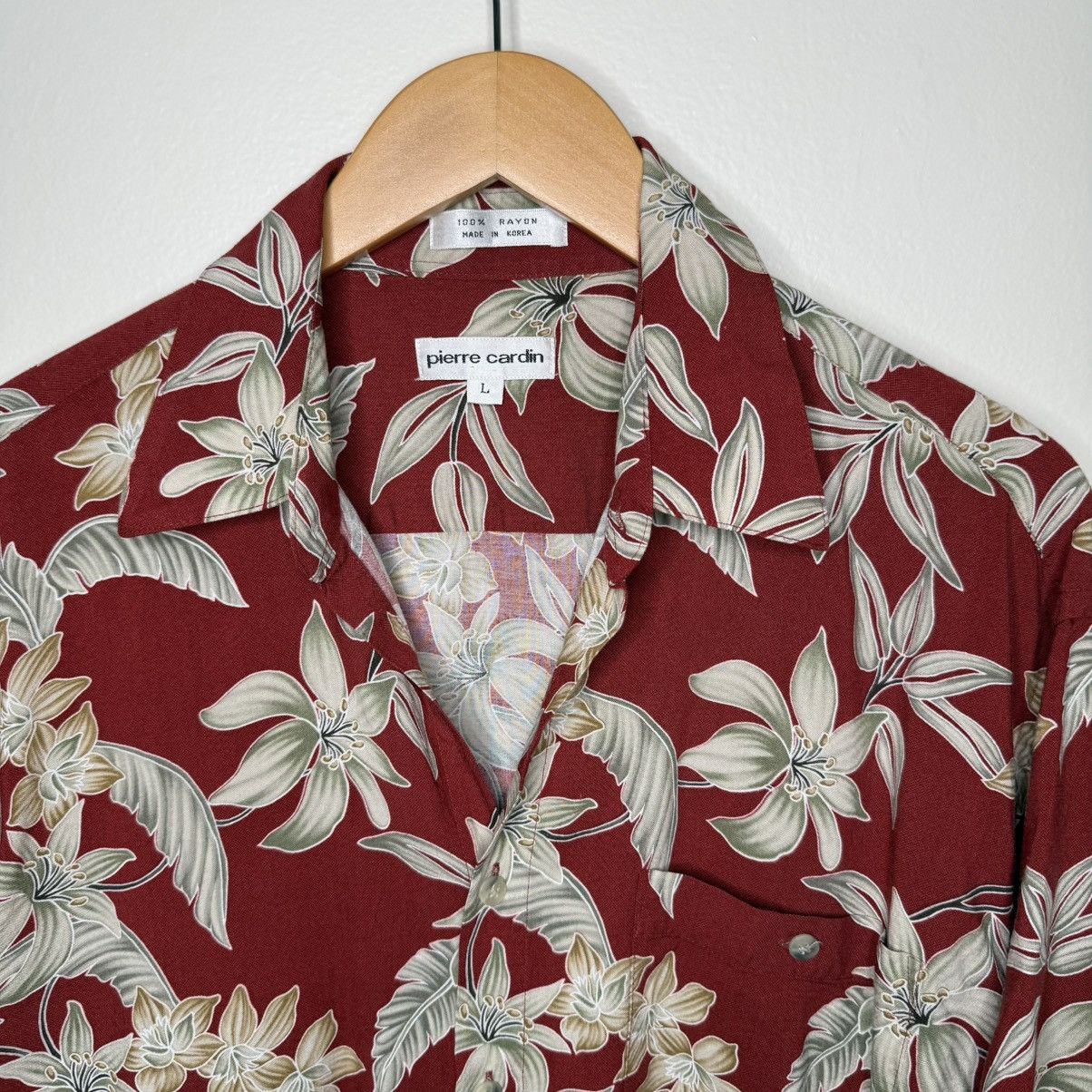 Pierre Cardin Vintage 90’s Pierre Cardin Hawaiian Men’s Shirt Floral Rayon Size US L / EU 52-54 / 3 - 3 Thumbnail