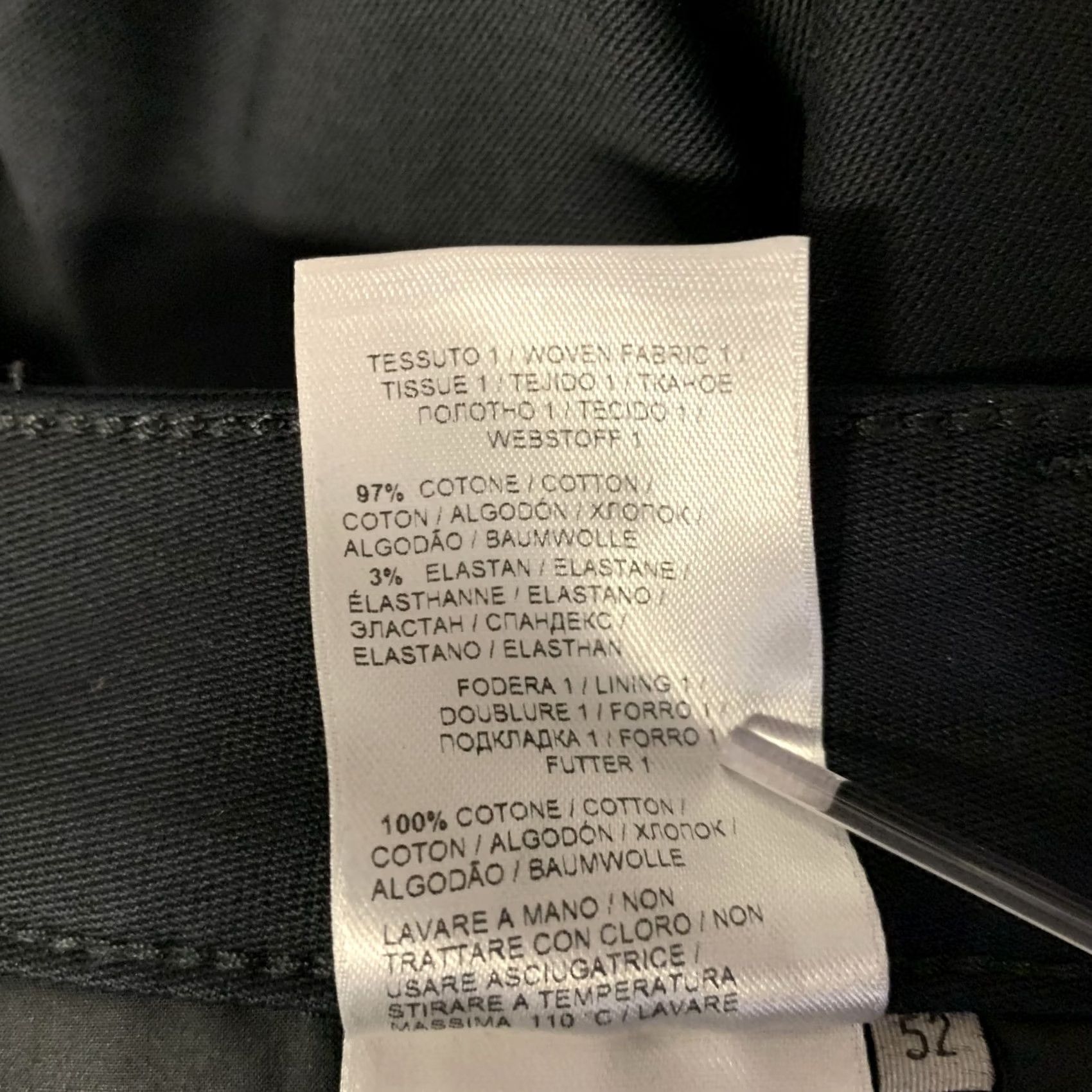 Bottega Veneta BOTTEGA VENETA Pants Black Solid Cotton Blend Straight Casual 38 Adult Men Inseam 29 EU Italy Size US 38 / EU 54 - 6 Thumbnail