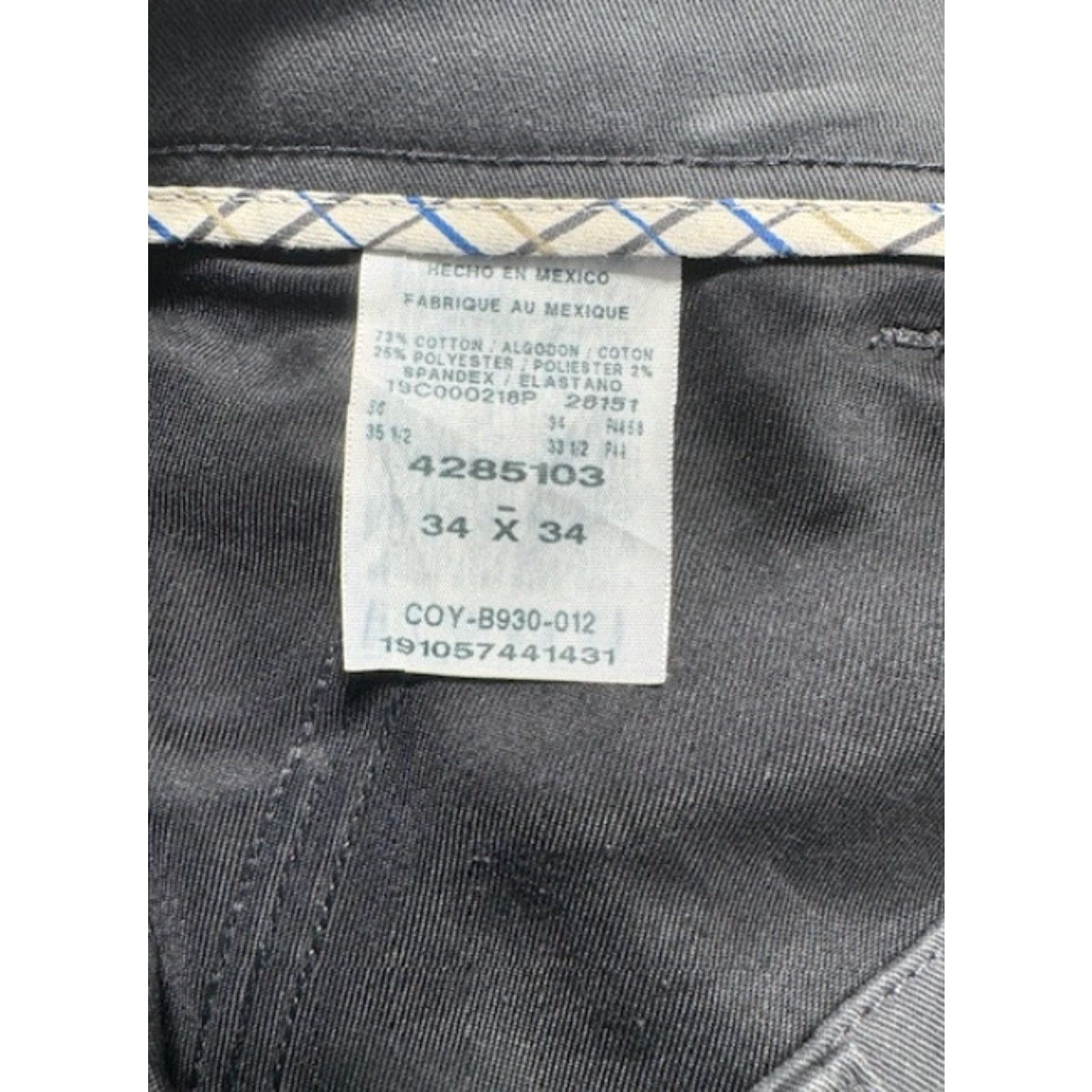 Lee Lee Pants Mens 34x34 Gray Relaxed Fit Total Freedom Chino Flat Front Button Zip Cotton Blend Straight Pattern Solid 34 Inseam 34 in Mens Size US 34 / EU 50 - 5 Thumbnail