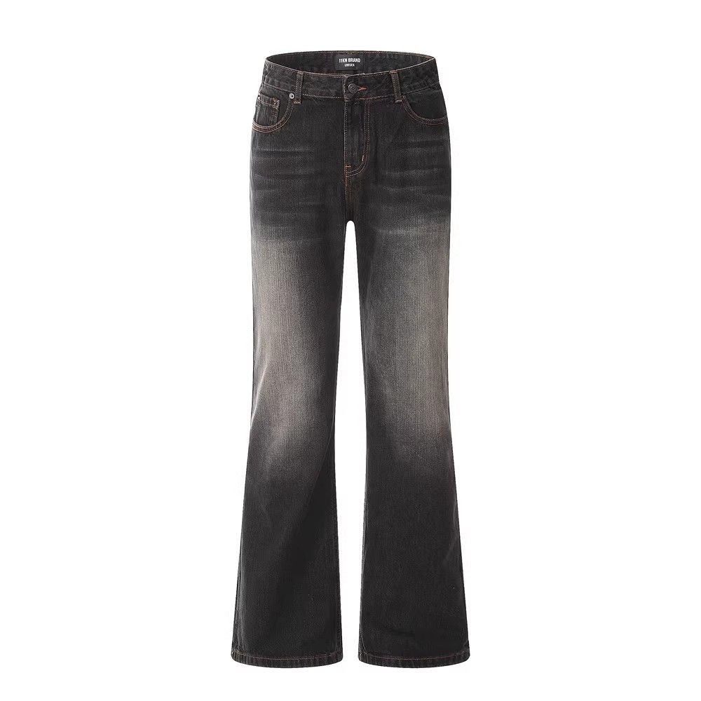 Japanese Brand × Jean Washed distressed men's hippie loose trendy flared jeans Size US 32 / EU 48 - 1 Thumbnail