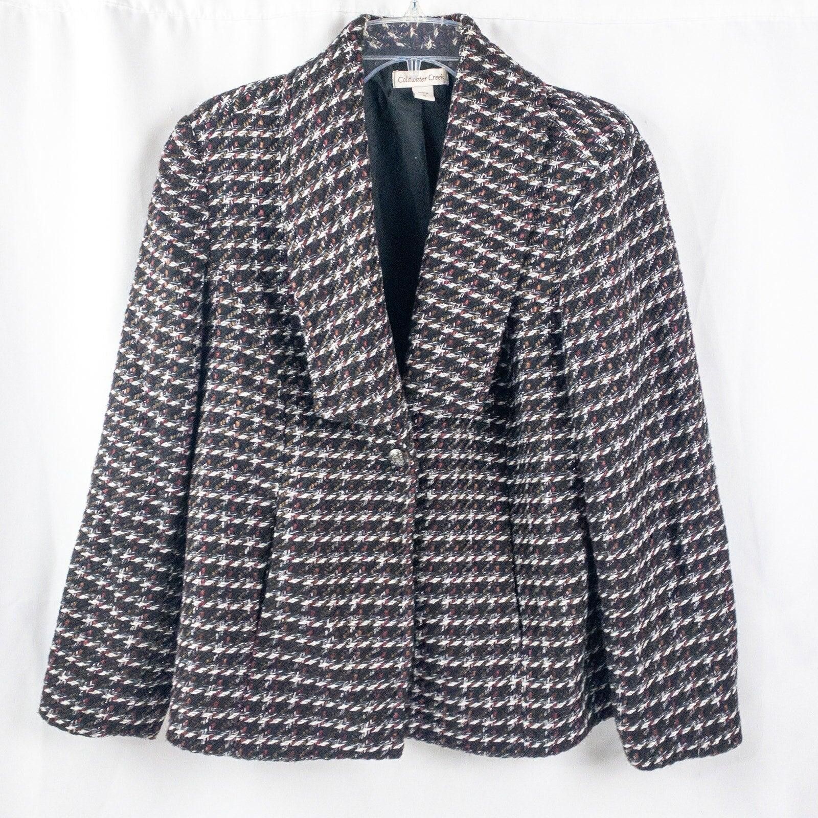 Coldwater Creek Coldwater Creek Black Silver Tweed Coat Womens 16 XLarge Size XL / US 12-14 / IT 48-50 - 1 Thumbnail