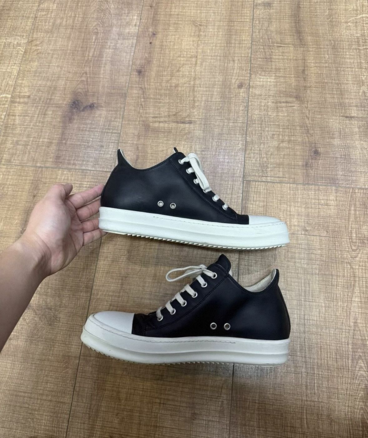 Rick Owens Rick Owens Low-Top Leather Sneakers Size 42 Size US 9 / EU 42 - 3 Thumbnail