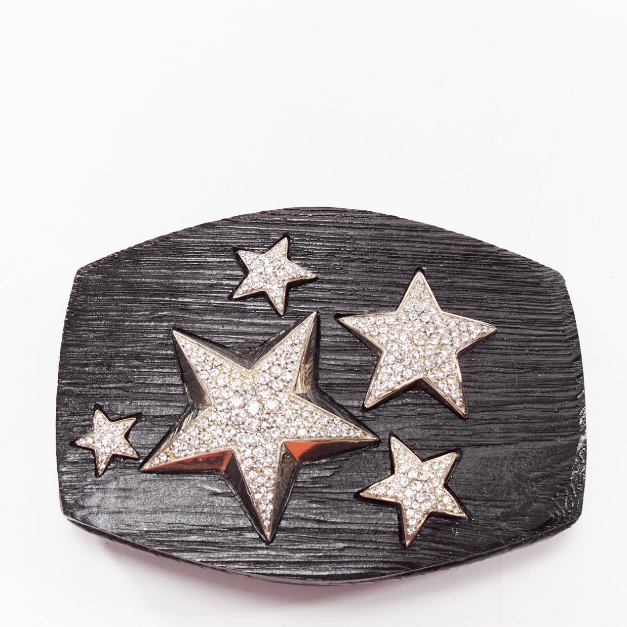 Jimmy Choo rare JIMMY CHOO black textured acrylic silver star crystal embellished mini clutch bag Size ONE SIZE - 1 Thumbnail