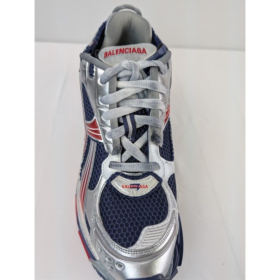 Balenciaga o1rshd1 Mesh Rubber Runner in Navy/Red/Grey Size US 11 / EU 44 - 12 Thumbnail