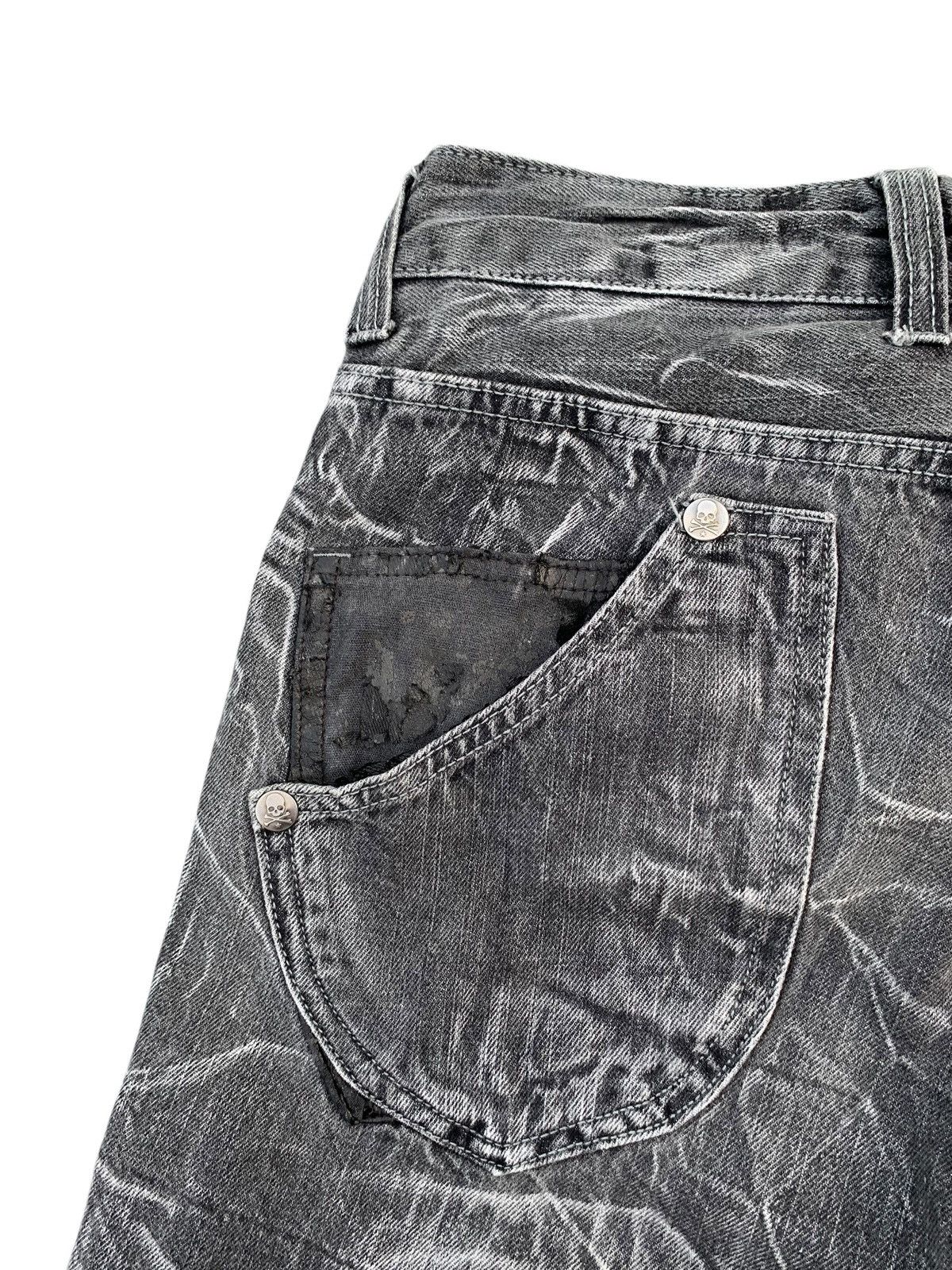 Kapital STUDED SKULL BONES WILD LIFE PUNK CLAWNMARK DISTRESSED DENIM Size US 29 - 11 Thumbnail