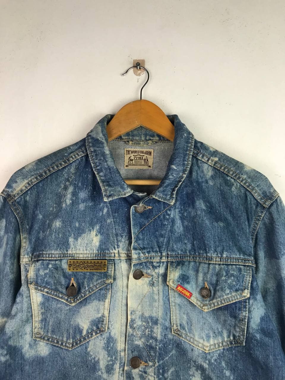 Big John Vintage Distressed 90's Big John Denim Jacket Rare Design Size US L / EU 52-54 / 3 - 3 Thumbnail