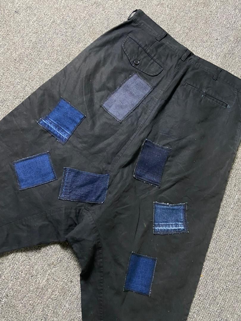 Comme des Garcons Comme des Garcons Black Drop Crotch Patchwork Pants (185) Size US 32 / EU 48 - 2 Thumbnail