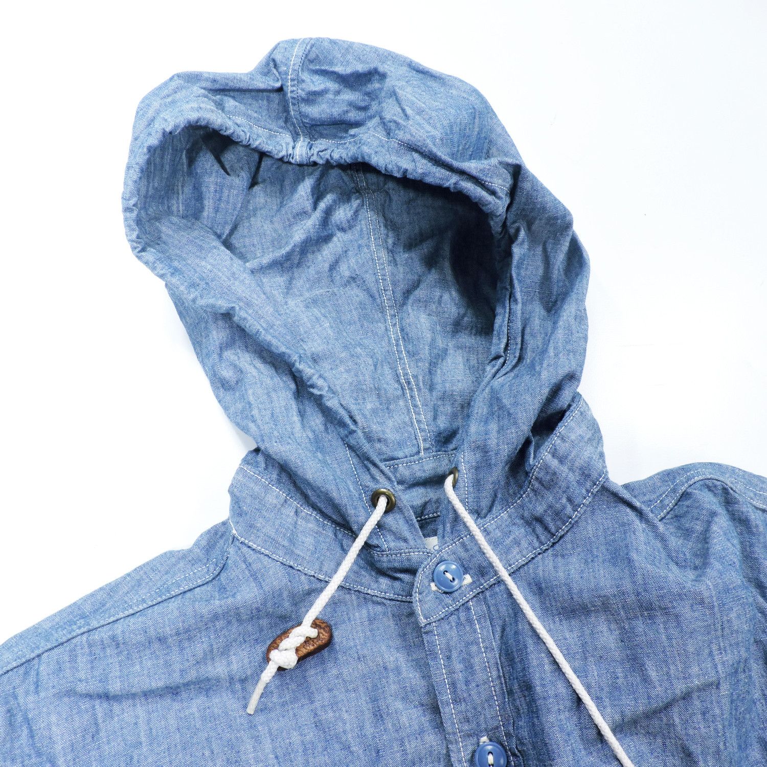 Orslow ORSLOW HOODED DENIM LONG SLEEVE SHIRT Size US L / EU 52-54 / 3 - 7 Thumbnail
