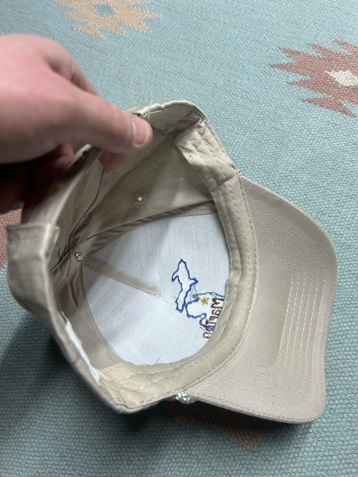 Vintage Vintage SnapBack hat Marion Michigan mitten cotton beige tan Size ONE SIZE - 7 Thumbnail