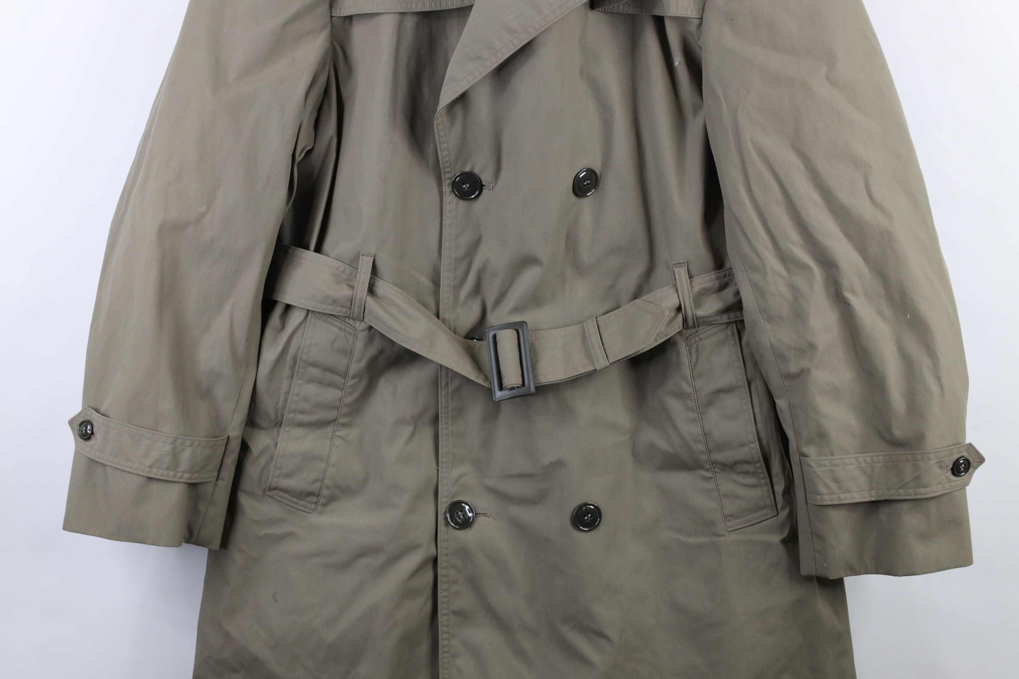 Vintage Vintage 90s Military Weather Trench Coat Jacket Pewter USA Size US L / EU 52-54 / 3 - 3 Thumbnail