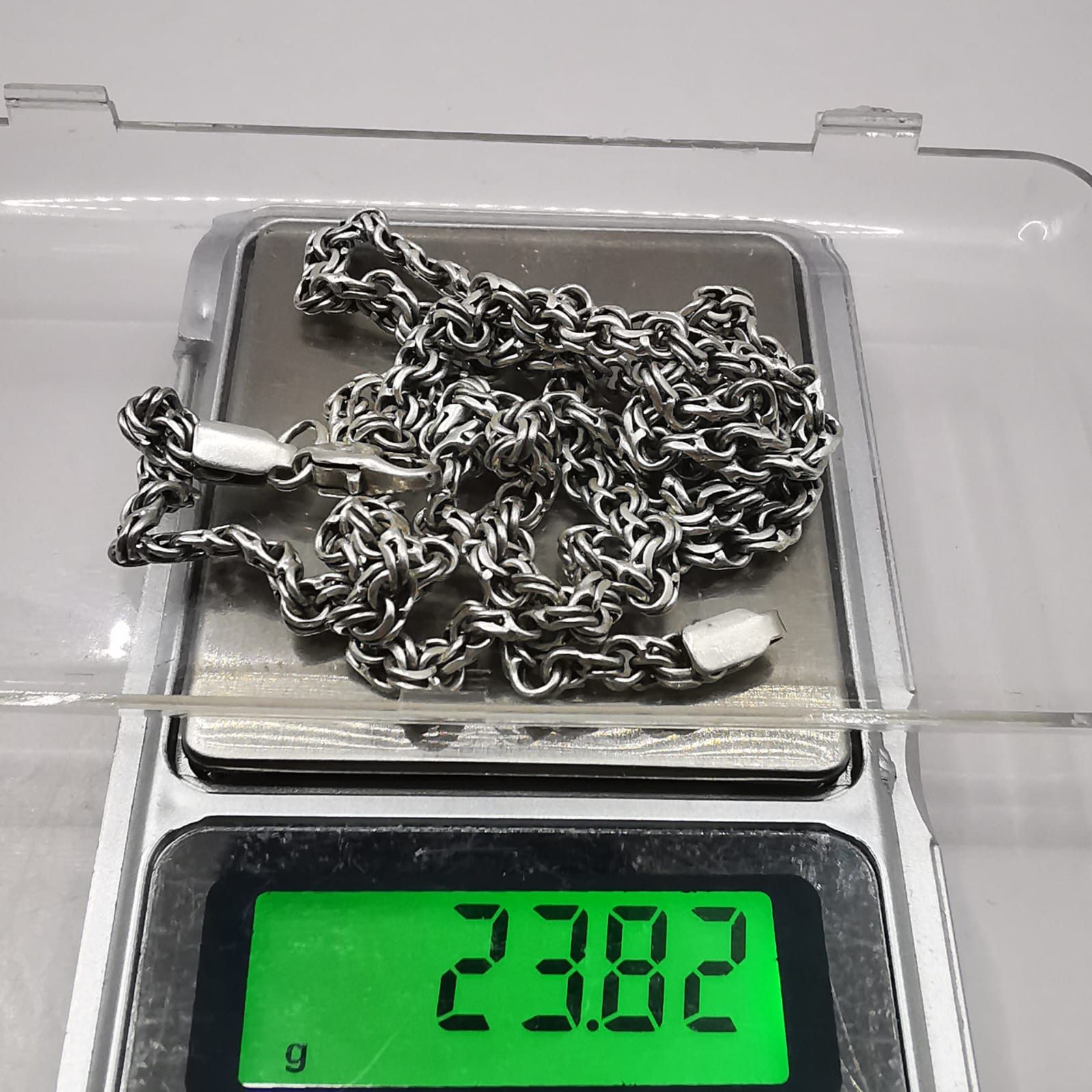 Sterling Silver Vintage Jewelry Chain, 925 Sterling Silver, Signed 23,82g Size ONE SIZE - 8 Thumbnail