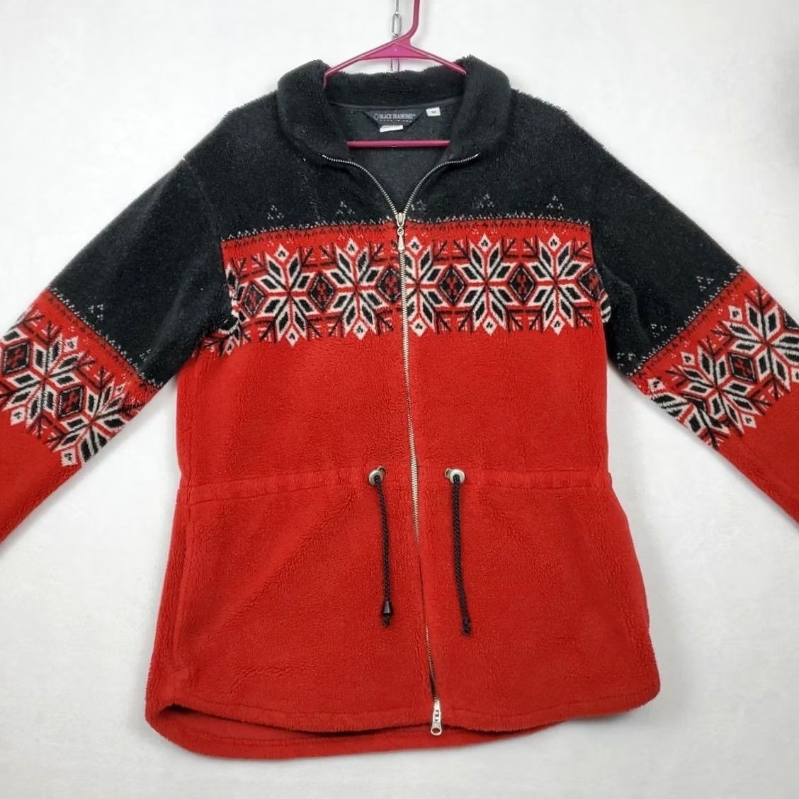Black Diamond VINTAGE Black Diamond Full Zip Fuzzy Fleece Nordic Fair Isle Ski Jacket Mens M Size US M / EU 48-50 / 2 - 4 Thumbnail