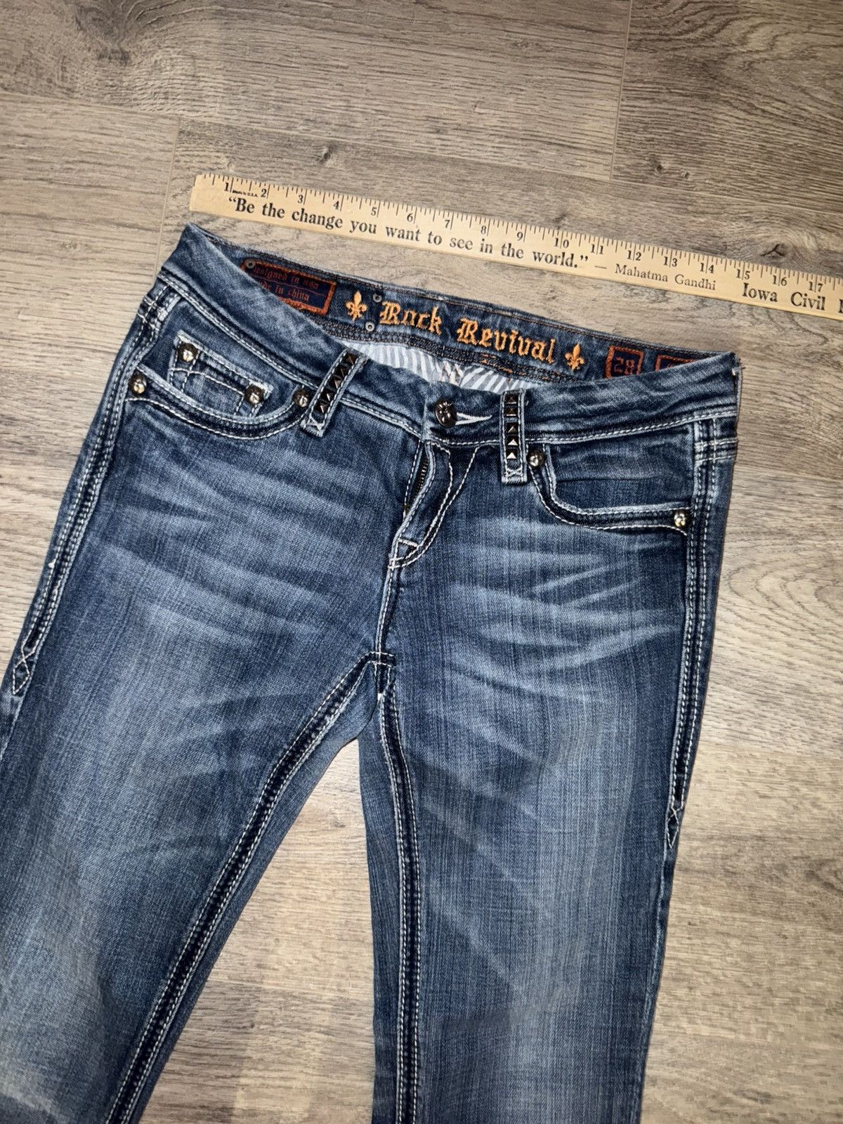 Rock Revival ROCK REVIVAL - CECILIA STRAIGHT Early 2000’s Y2K Low-waisted Size 28" / US 6 / IT 42 - 6 Thumbnail