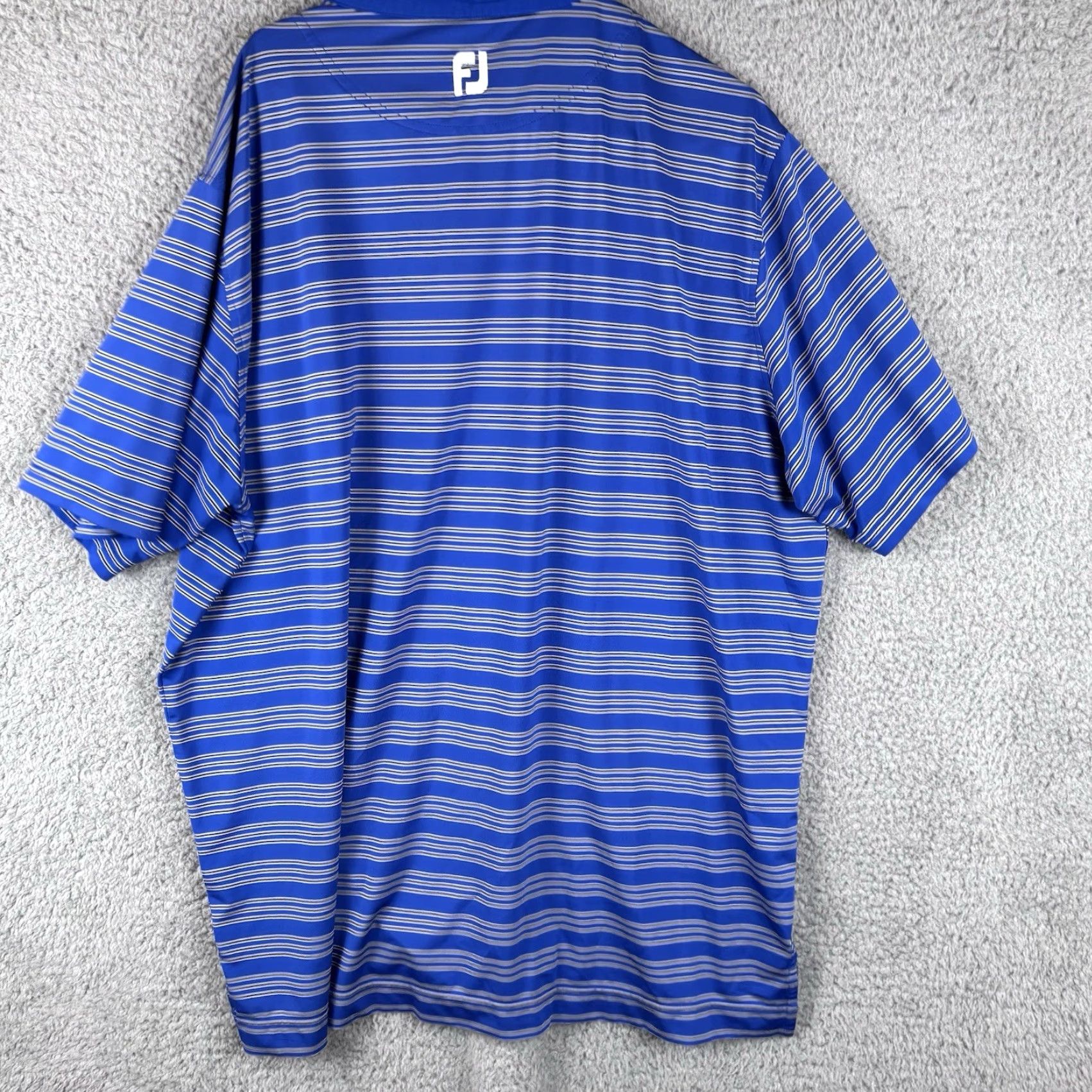 Footjoy FootJoy Polo Shirt Mens 2XL Blue Striped Lightweight Breathable Moisture Wicking Golf Performance Short Sleeve Collared Polo Mens 2XL Blue Size US XXL / EU 58 / 5 - 6 Thumbnail